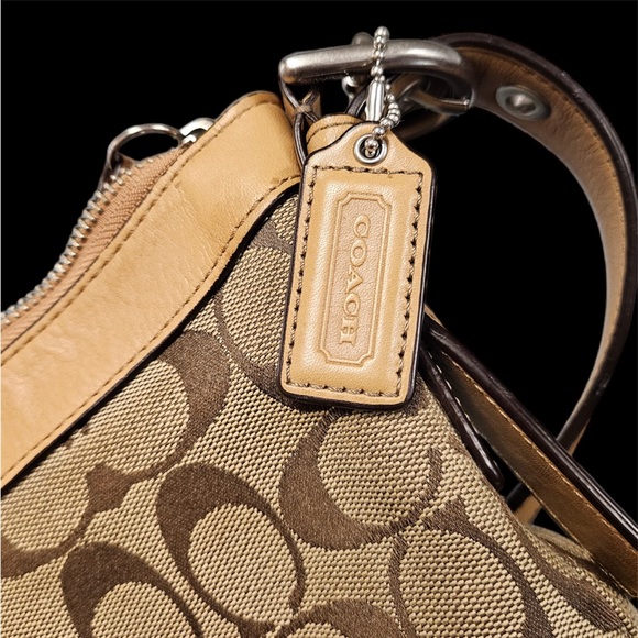 Coach Women's Brown Signature - Adjustable Strap Crossbody Handbag - Picture 12 of 14